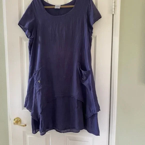 Color Me Cotton CMC blue dress XL - Picture 4 of 5